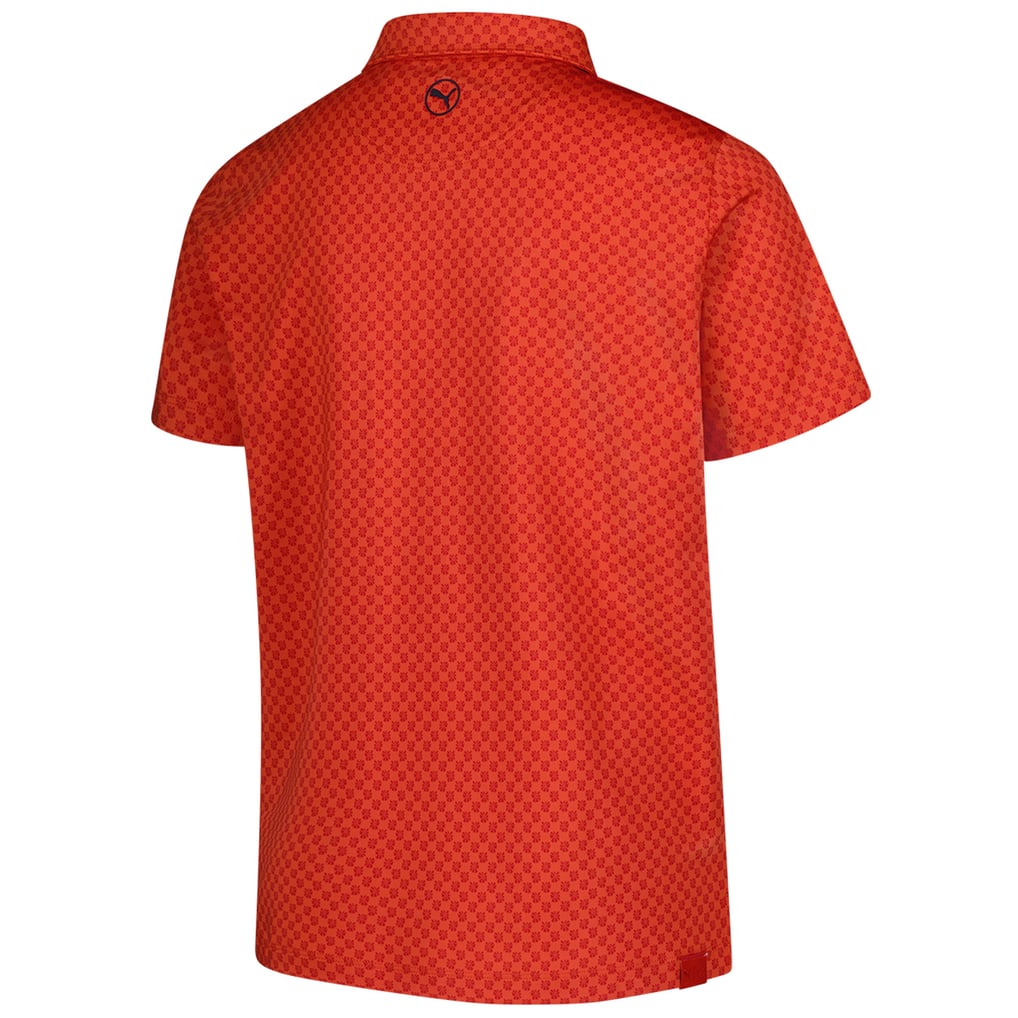  Genesis Invitational Puma Micro Floral MATTR Polo - Orange